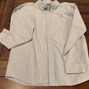 Boy’s Vineyard Vines Blue, Green and White Checkered Shirt